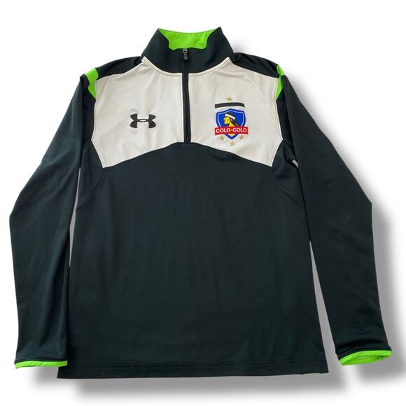 Under Armour Jacket Mens Small Colo Colo Soccer 1/4 Zip Cold Gear Fitted - Picture 1 of 12